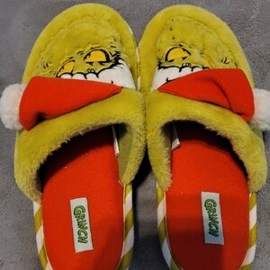 WOMEN'S GRINCH HOLIDAY SLIPPERS SIZE 7/8 EUC CHRISTMAS GIFT FESTIVE CELEBRATE